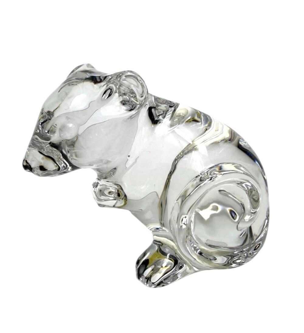 Princess House Pets Lead Crystal Mouse Rat Figurine Paperweight Germany